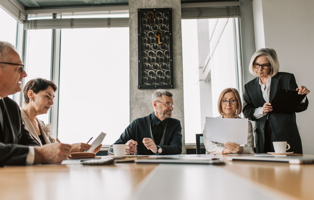 Reunión de trabajo en una empresa